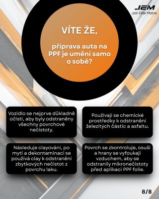 Víte, že příprava auta na PPF je umění samo o sobě? Dokonalá péče před aplikací fólie! #PPFPříprava #AutoDetailing #JEMPPF...